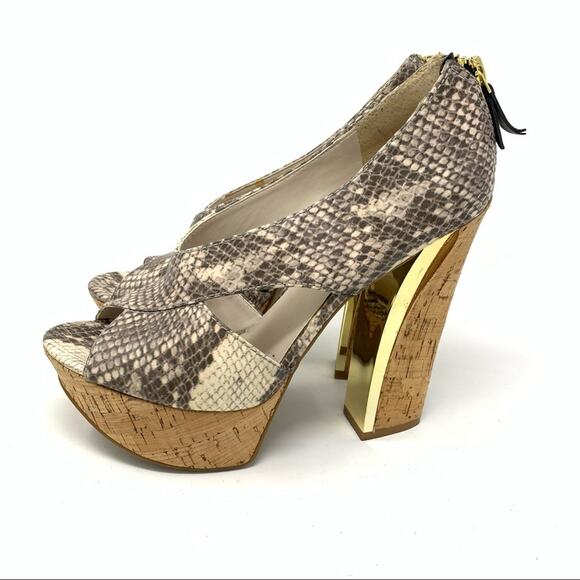 Nine West Stiletto Peep Toe Heels Women’s Size 7.5M Animal Print - Picture 9 of 9